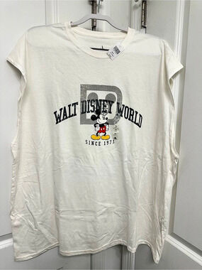 Disney Parks Walt Disney World Mickey Mouse Since 1971 Muscle Tee White & Black